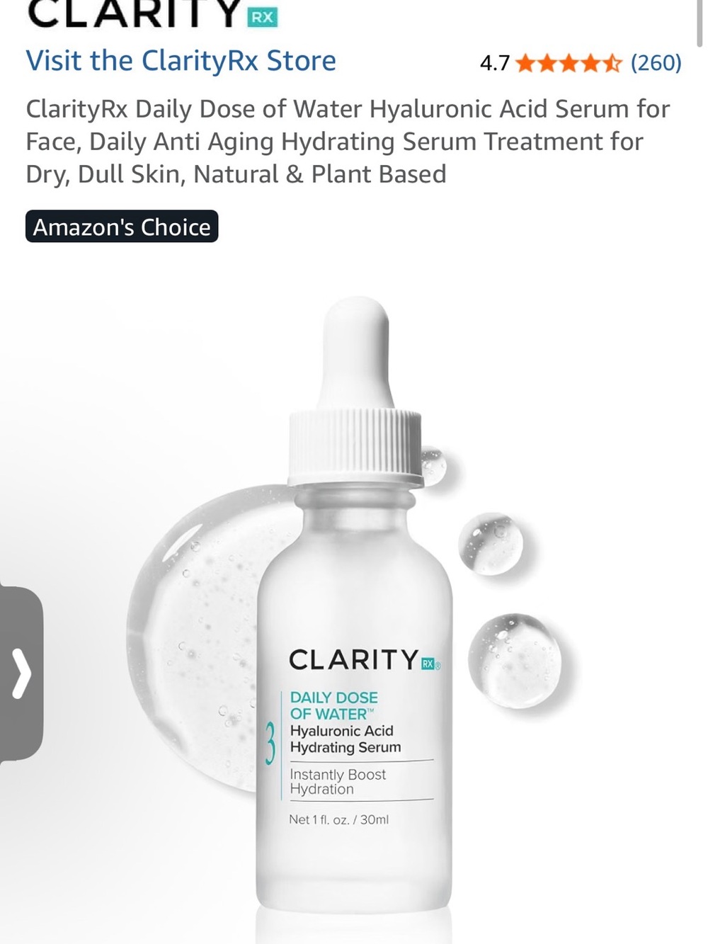 Daily Hyaluronic Acid Hydrating Serum — White